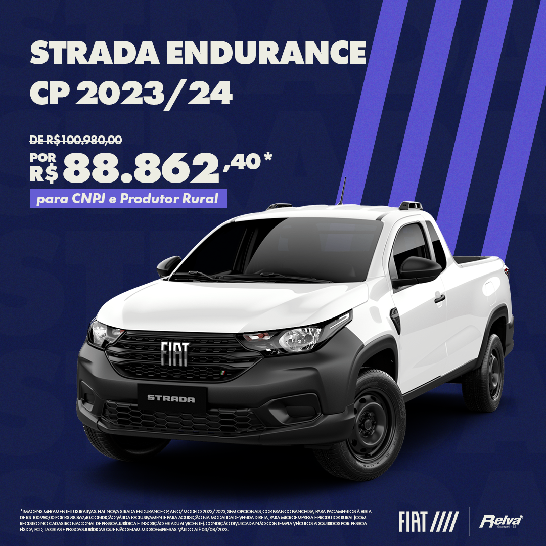 Strada ENDURANCE 1.4 CP - CNPJ E PRODUTOR RURAL 2024 por R$ 89.811,62 é na  FIAT Florença Paranaguá